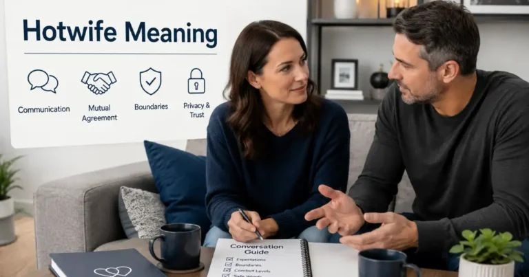 Hotwife meaning explained with a couple discussing relationship boundaries and consensual non monogamy