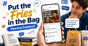 Put the fries in the bag slang meaning explained in a social media meme context