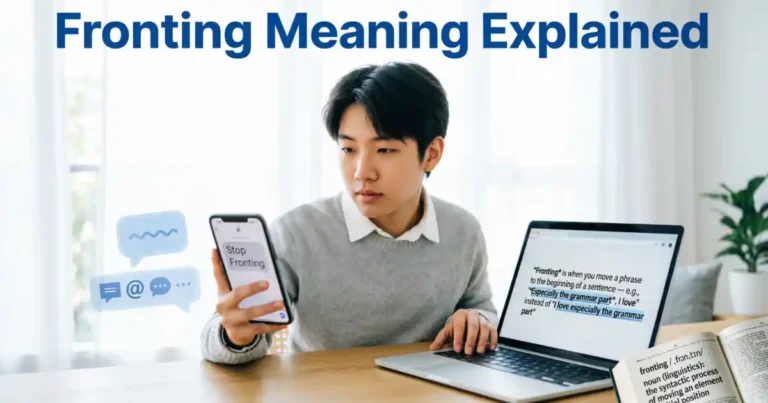 fronting meaning explained in a modern social media and language learning setting