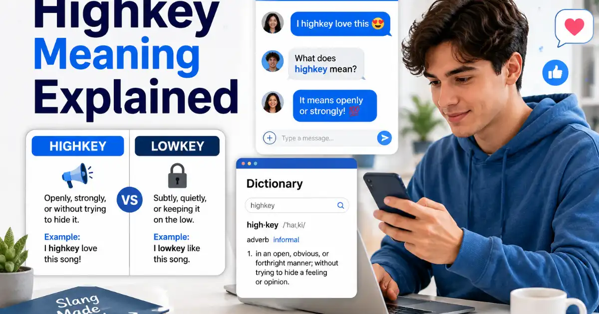 Highkey meaning explained in a modern social media and texting scene