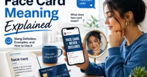 Face card meaning explained with a person viewing a social media compliment about their appearance