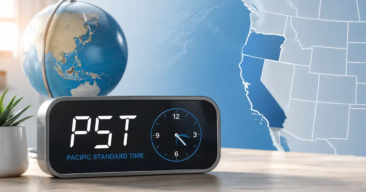 PST define, Pacific Standard Time explained with a world clock
