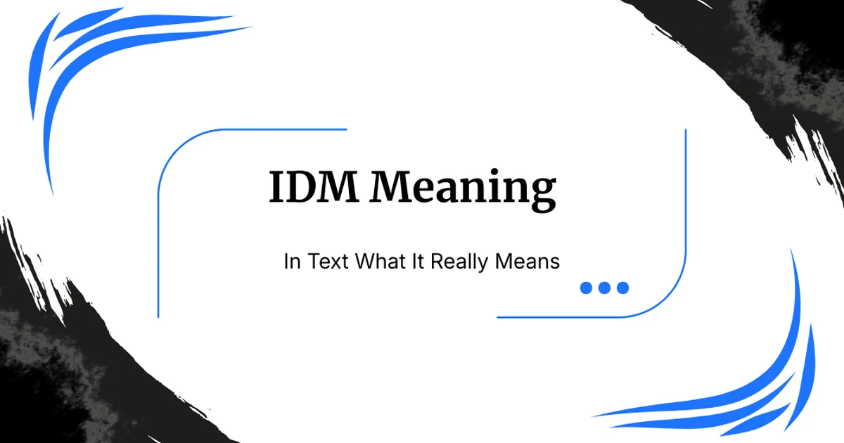 IDM Meaning in Text