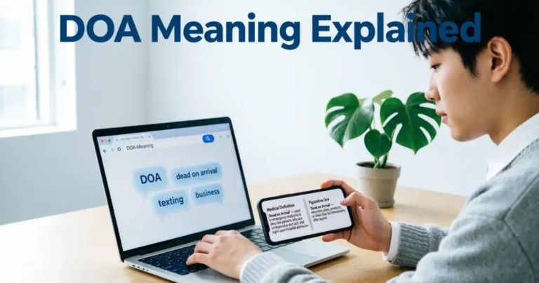 DOA meaning explained in a modern digital dictionary and texting context