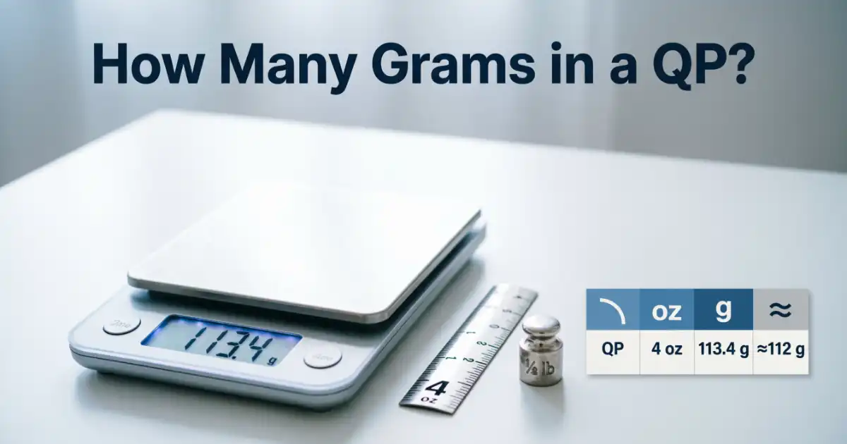 How many grams in a QP quarter pound conversion chart