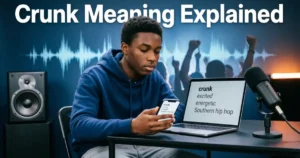 Crunk meaning explained with Southern hip hop and energetic party imagery