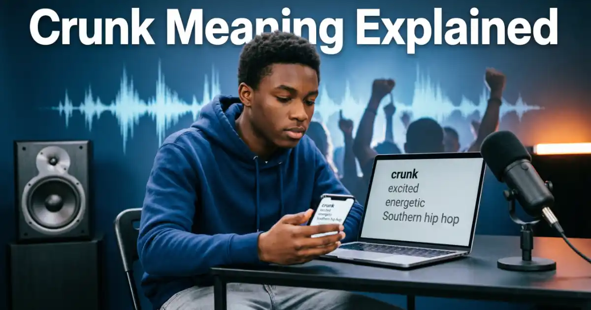 Crunk meaning explained with Southern hip hop and energetic party imagery