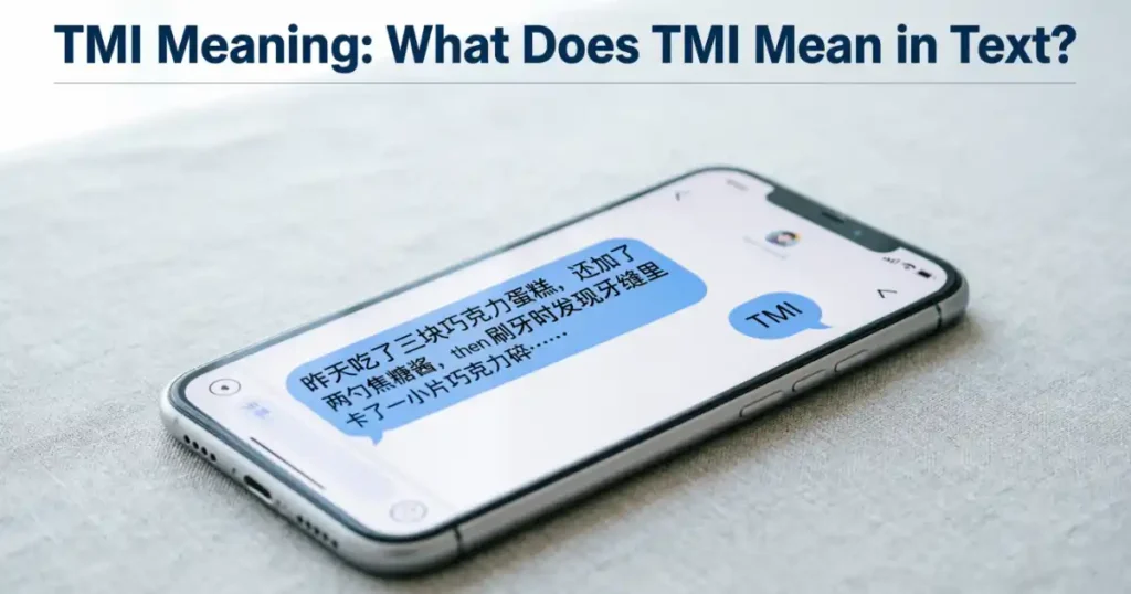 TMI meaning in text and social media