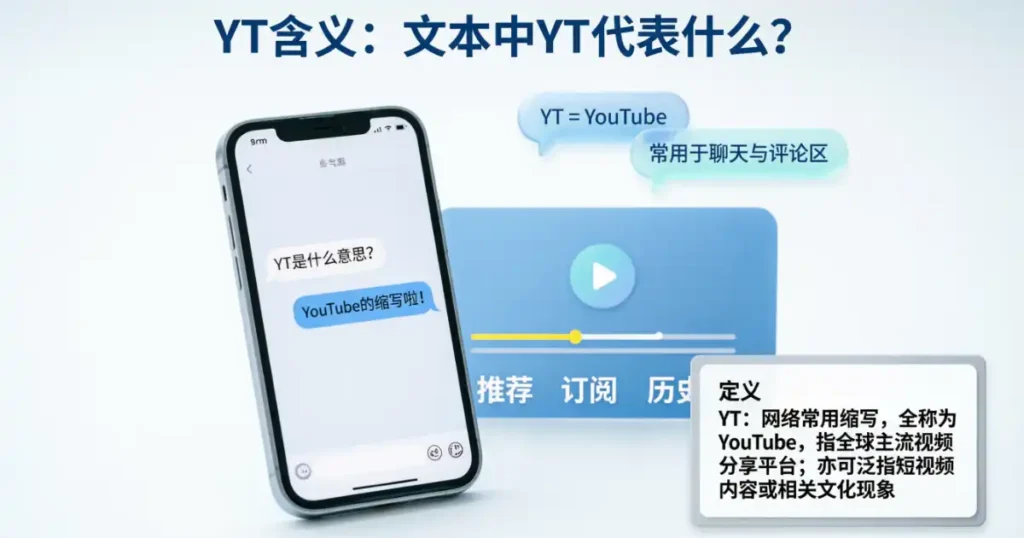 YT meaning in text and online
