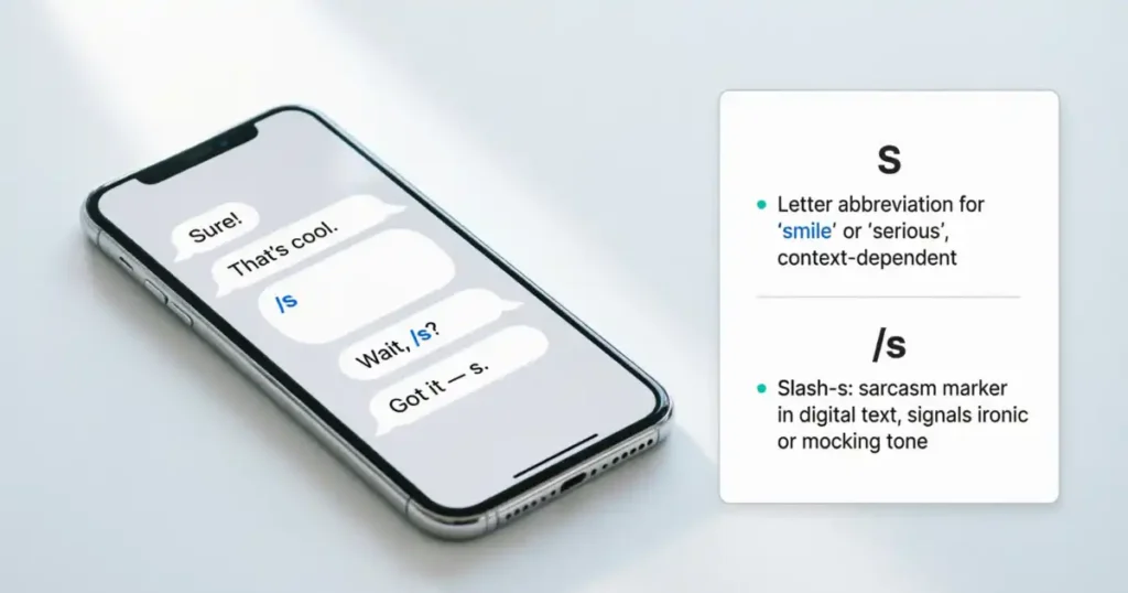 S meaning in text and online chat