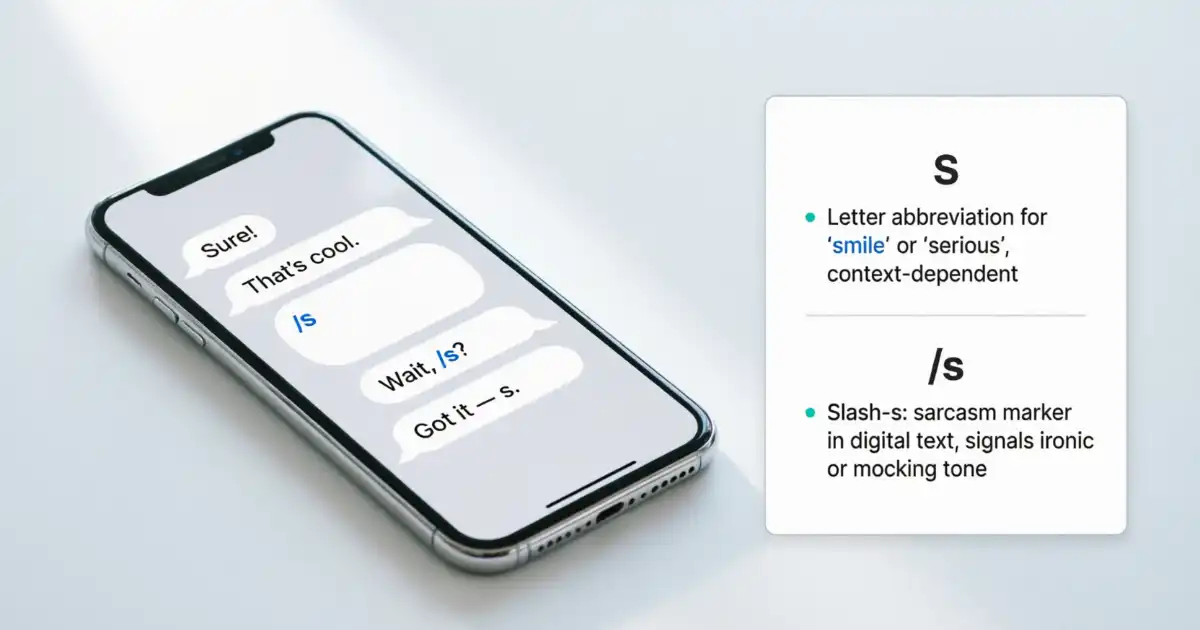 S meaning in text and online chat