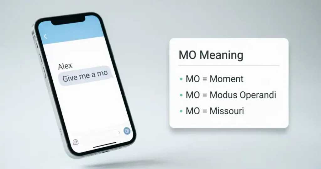 MO meaning in text and online