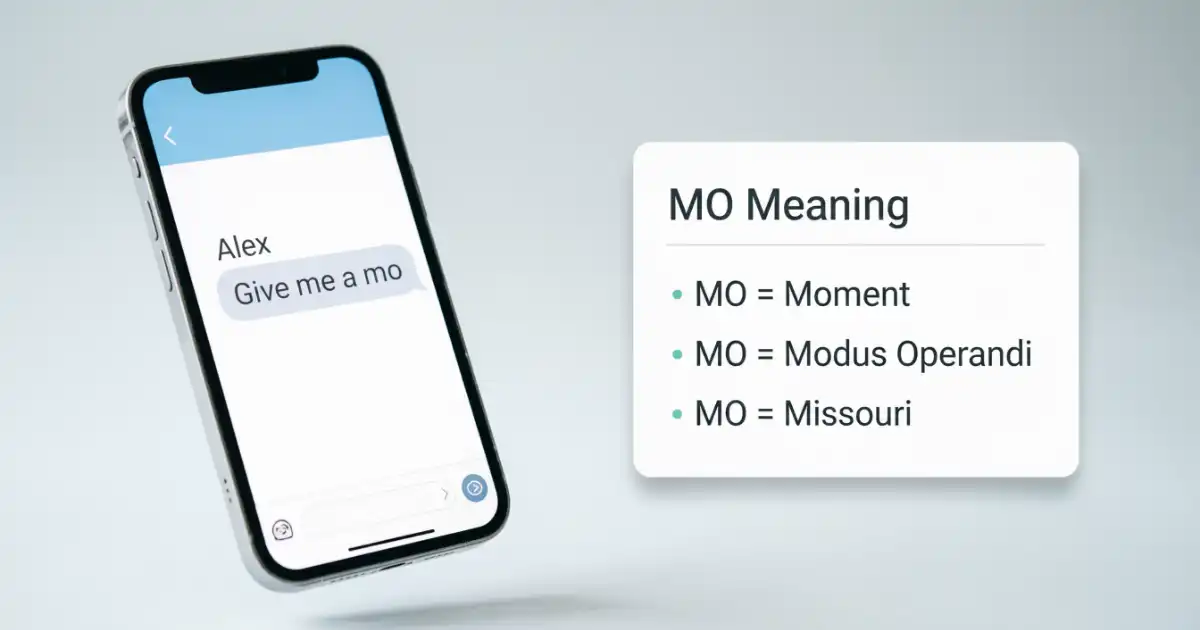 MO meaning in text and online