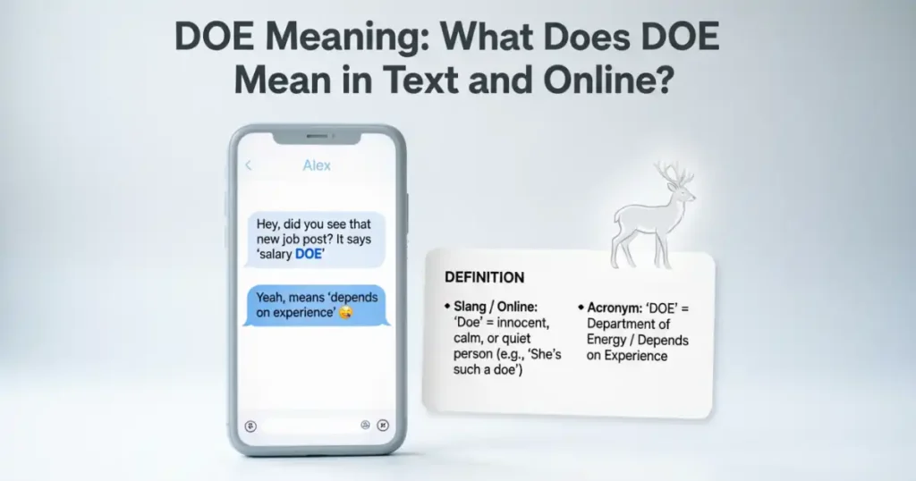 DOE meaning in texting and online