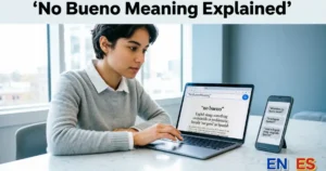No bueno meaning explained with a person researching the phrase online