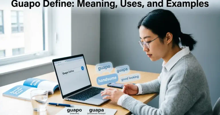 Guapo define meaning explained with Spanish language examples